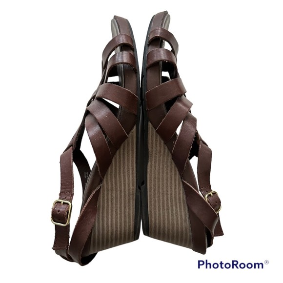 Clarks Bendables Brown Leather Ankle Strap Gladiator Ladies Sandals,‎ 9M - Picture 6 of 10